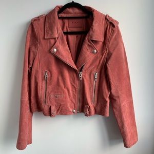 Pink Suede Moto Jacket